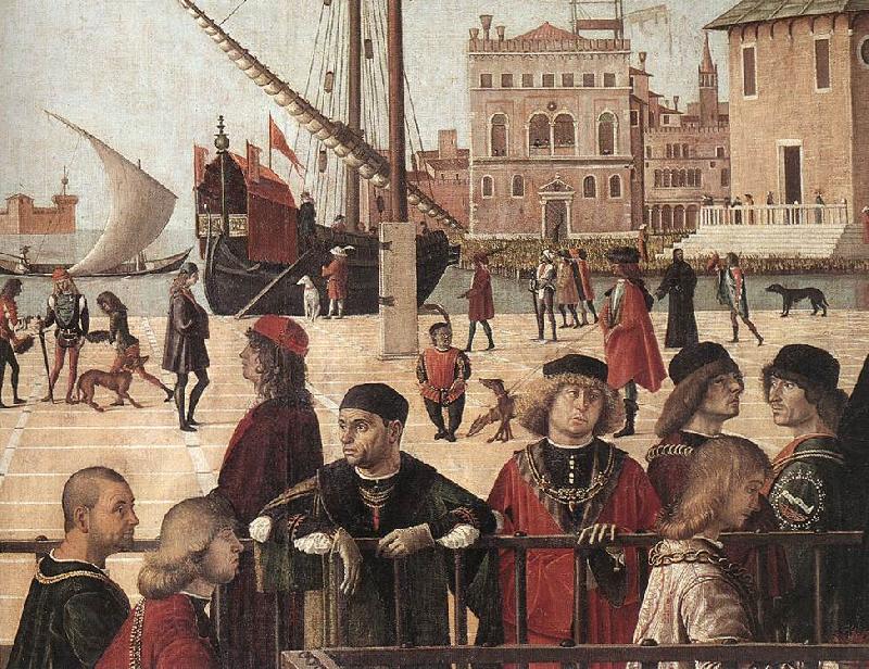 CARPACCIO, Vittore Arrival of the English Ambassadors (detail) fg